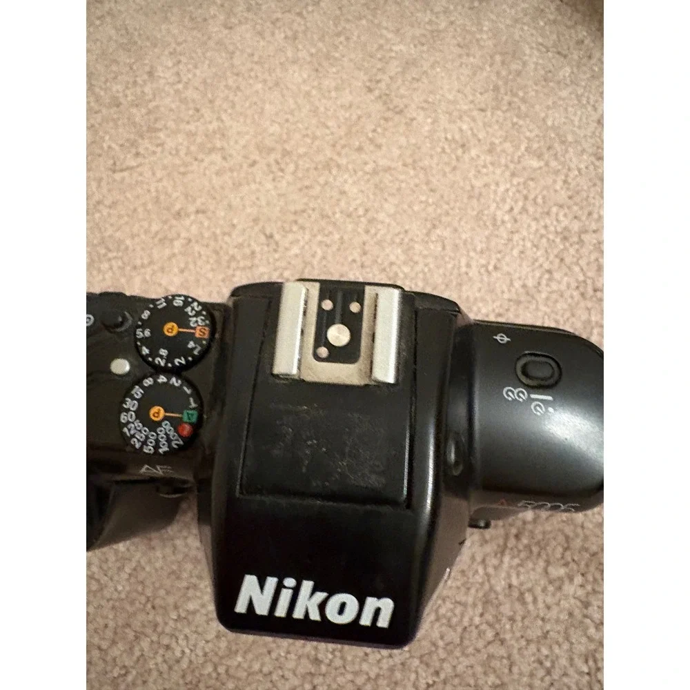 Nikon N5005 35mm SLR Film Camera Black Vintage with Strap Untested